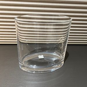 Acrylic can from Container Store flower can trash can small clear can Brand new